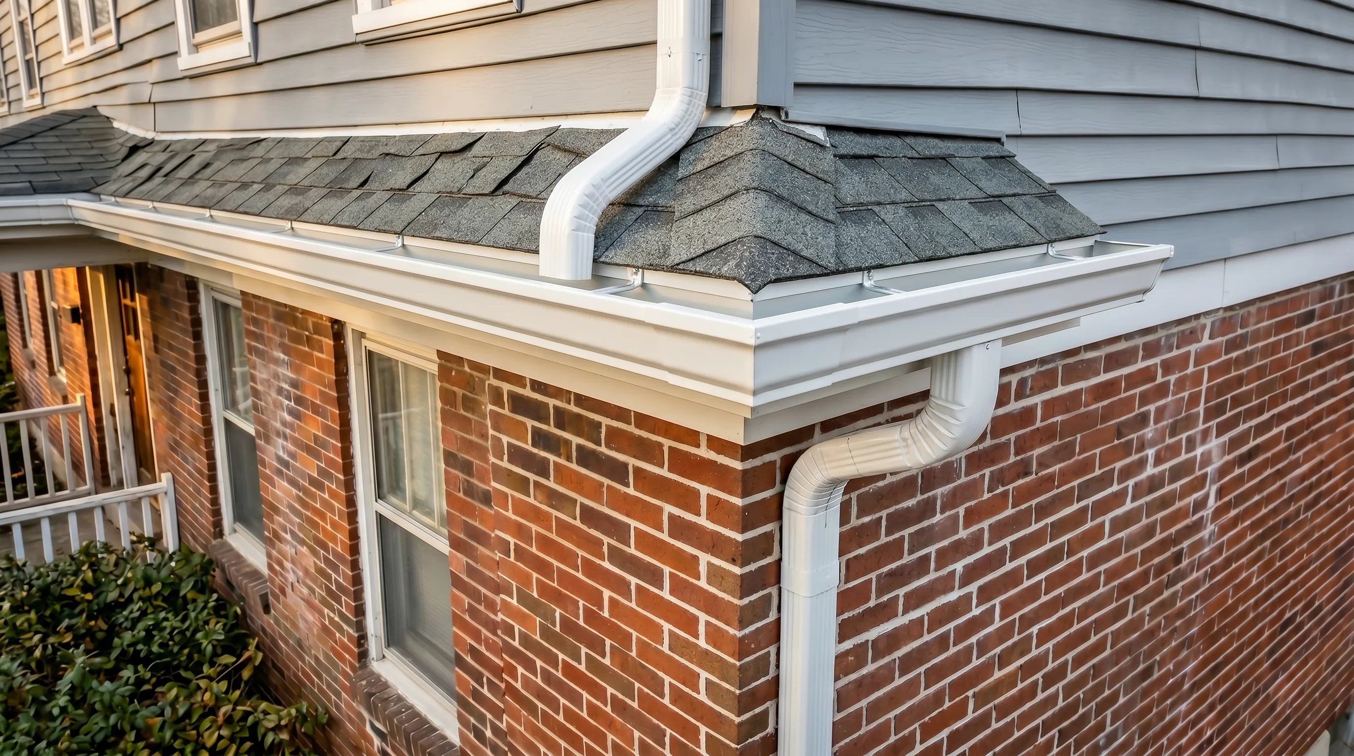 Close detail of finished gutter work